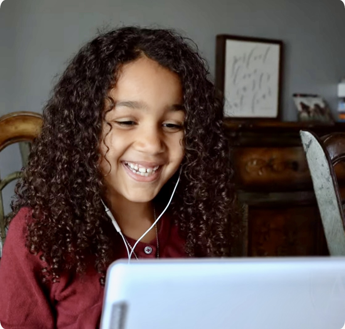 Student working at her computer